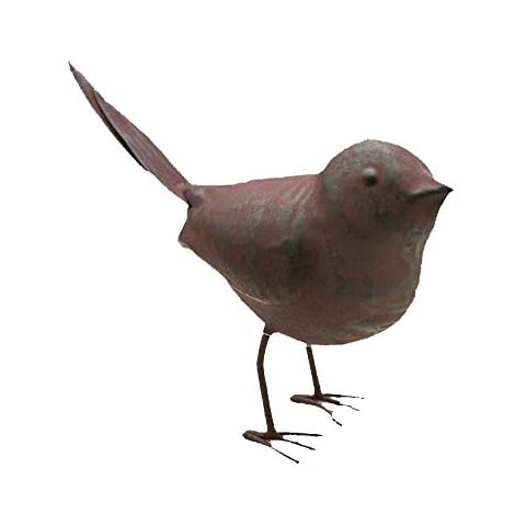 Colonial Tin Works Decorative Small Cute Songbird Song Bird Statue Figurine Home Décor, 5.5" x 4" x 2", Rust/Brown (Ser of 1) Cover