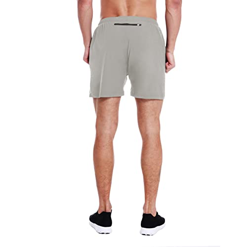 Image of EZRUN Men's 5 Inches Running Workout Shorts Quick Dry Lightweight Athletic Shorts with Liner Zipper Pockets
