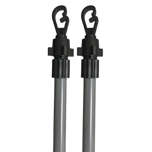 Home Hacks Washing Line Prop 2.4M Adjustable Telescopic Washing Line Pole Metal Clotheslines Non-Slip Grip Heavy Duty Home Garden Laundry Support Drying Line Poles (2 x 8ft Washing Line Prop)