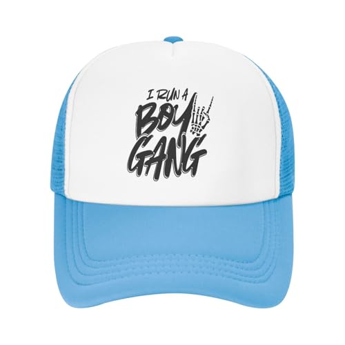 I Run A Boy Gang Mesh Toddler Hat Sun Protection Baby Boy Baseball Cap for Outdoor Beach Kids