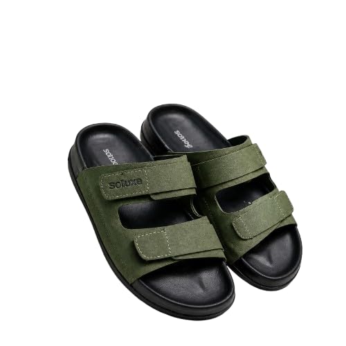 Singham Men’s Slip-On Sandals | Lightweight Anti-Slip Sole | Comfortable for Indoor Outdoor Walking | Home & Outdoor Mens Footwear | Casual Wear | Everyday Use - Olive-image-44
