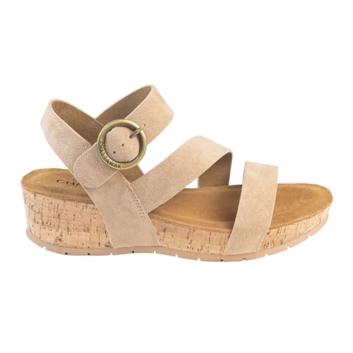Sandale compensée femme Chattawak Lilou beige confortable 38
