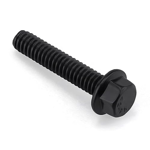 Image of Glvaner 1 /4-20 x 1-1 /2 inch (25 pcs) Stainless Steel Serrated Flanged Hex Head Bolts Bolts, 18-8 (304) Stainless Steel, Full Thread, Black Coated