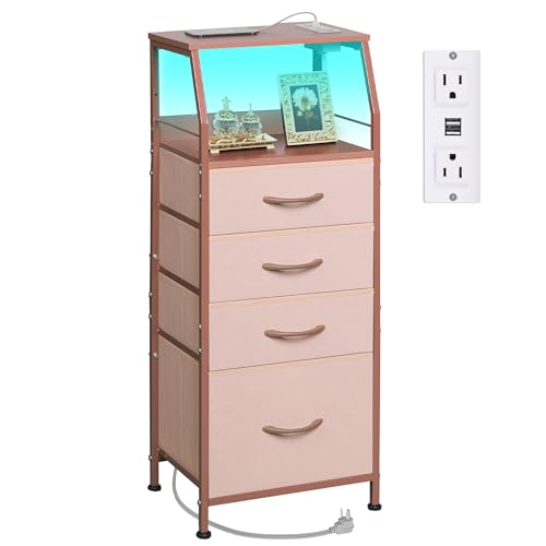 WLIVE 4 Drawer Dresser for Bedroom, 37" H Nightstand with