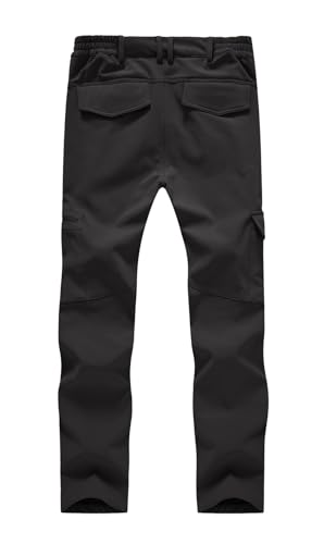 YSENTO Damen Wanderhose Wasserdicht Outdoorhose Softshellhose Winter Skihose Gefütterte Snowboardhose Trekkinghose Funktionshose(Schwarz,XL)
