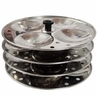 Vision4ever 4-Tier Stainless Steel Idli Steamer - 16-Idli Capacity South Indian Rice Cake Maker