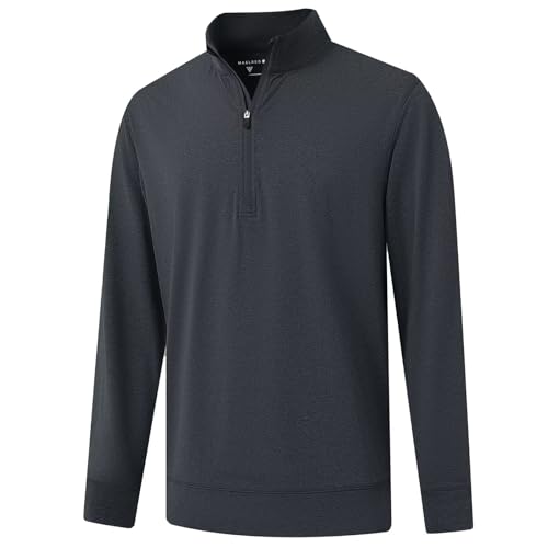 M MAELREG Mens Quarter Zip Pullover Sport Casual Long Sleeve Mock Neck Midlayer Half Zip Golf...