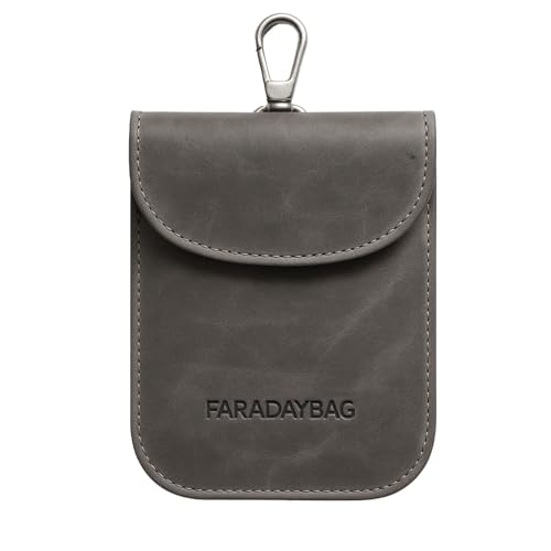 the faradaybag Faraday Key Fob Protector - Premium Dark Grey Signal Blocking Pouch - RFID Blocking Car Key Security Shield - Anti-Theft Protection for Keyless Entry Vehicles