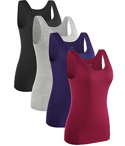 Image of Rosyline Womens Sleeveless Tank Tops Layering Tanks Undershirt Tank Top 3-4 Pack
