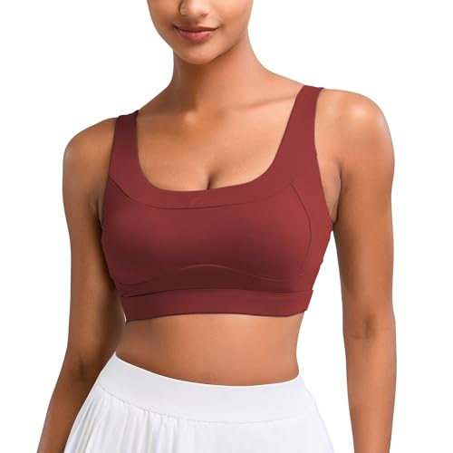 Image of High Impact Sports Bras for Women Running Bra Workout Bra U Back Sports Bra Scoop Neck Padded