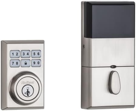 Kwikset SmartCode 910 Contemporary Electronic Smart Lock Deadbolt Featuring SmartKey Security & Z-Wave Plus Technology, In Satin Chrome