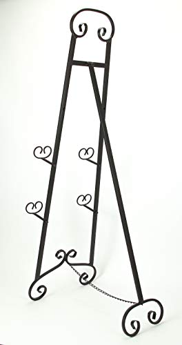 Private Label Large Wrought Iron Art Display Easel 50 Inches High With 2 Sets Of Height Adjustable Holders #TOP3