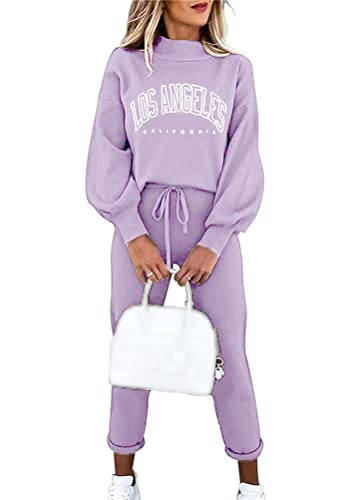 Tomwell Damen Hausanzug mit Stehkragen Mode 2 Teile Herbst Buchstaben Druck...