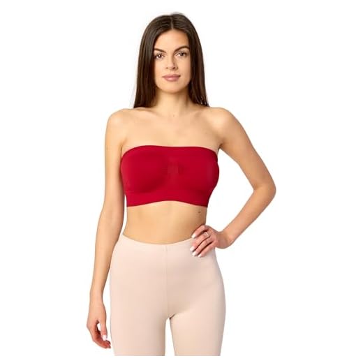 Merry Style Damen Bandeau Top 06 161 (Red, L-XL)