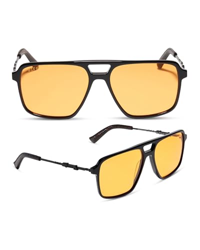 DIFF Star Wars Fennec Shand Designer Square Visor Sunglasses for Women and Men UV400 Protection, Black + Orange