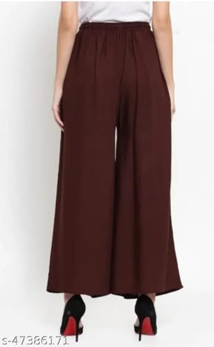 Image of Women's Jumbo Combo Palazzo | Extra Wide Leg Flared Ethnic Trousers | Pack of High Waist Relaxed Fit Palazzos for Women | Stylish Plain Solid Color Bottom Wear for Kurti & Tops | Jumbo Value Pack