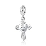 QeenseKc Keep Fucking Going Inspirational Words Cross Charm fit Pandora Bracelet