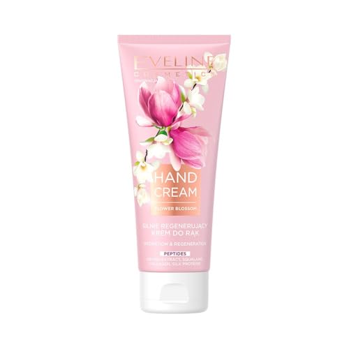 Eveline Cosmetics Flower Blossom Intensiv Regenerierende Handcreme mit Orchideenextrakt & Seidenproteinen, Feuchtigkeitsspendende & Glättende Formel