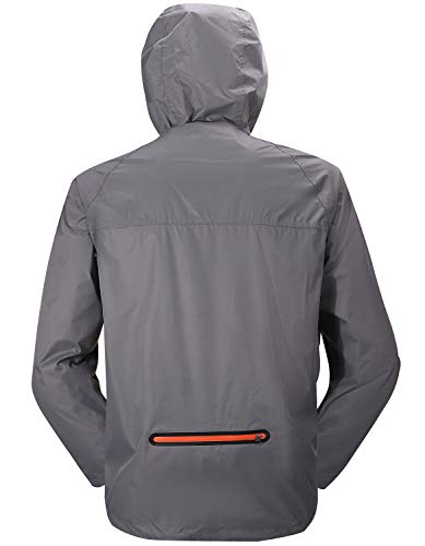 SWISSWELL Men's Rain Jacket Waterproof Windbreaker Lightweight Hooded Raincoat (H-Grey Rain Jacket, Medium)