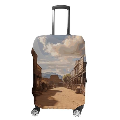Cowboy Town Luggage Cover, Elastic Luggage Protector Fits 19-32in Suitcases, Washable & Anti-Scratch Suitcase Cover for Men Women S