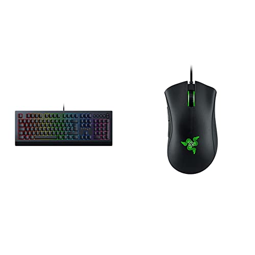 Razer Cynosa V2 - Clavier de Jeu, Chroma RGB, Membrane Gaming, Clavier AZERTY & DeathAdder Essential - Souris de Jeu Essentielle avec capteur Optique 6 400 DPI Noir