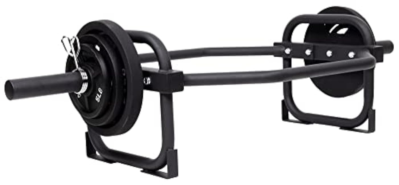 Olympic 2-Inch Hex Weight Lifting Trap Bar for Strength Training, 500-Pound Capacity, Safety Clips, Home Gym for Shoulder Presses, Shrugs, Back Rows, Weightlifting