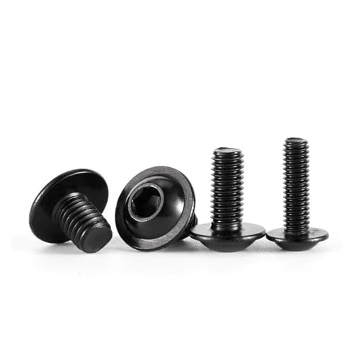 Vis à tête creuse anti-fissure M3x8mm en acier noir avec rondelle pour plastique et bois
