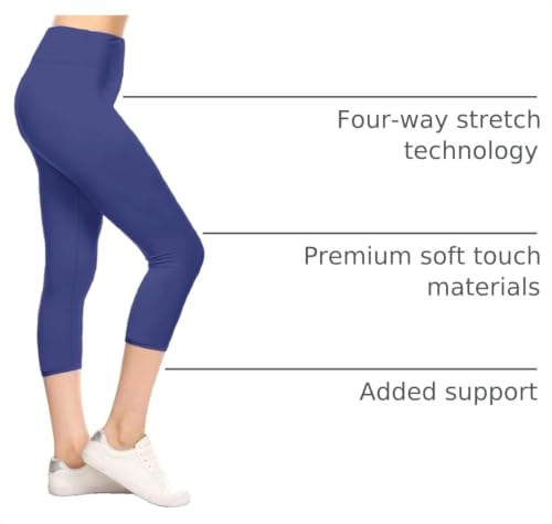 Image of Leggings Depot High Waisted Leggings for Women Buttery Smooth & Soft Women's Solid Yoga - Reg, Plus, 1X3X, 3X5X