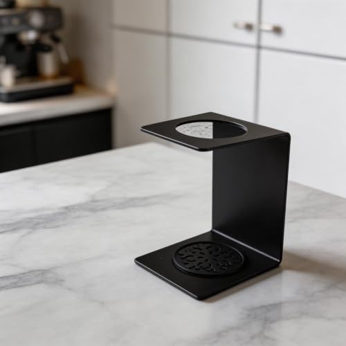 Soporte para café hecho a mano de alta precisión con bandeja de goteo de acero inoxidable 3