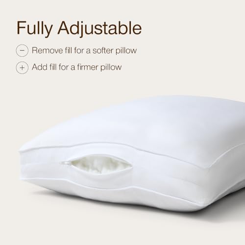 Coop Home Goods Essence Down Alternative Pillow Set of 2, Queen Size, Best Pillows for Sleeping, Adjustable Alternative to Down Pillows, Luxury Hotel Pillow for Back, Stomach or Side Sleepers