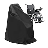 MUTUSHI Wheelchair Cover Electric Wheelchair Cover with Zipper and Drawstring 420D Waterproof Oxford Prevent Rain Wind Dust Sun UV 39.4'L x 29.5'W x 39.4'H Black