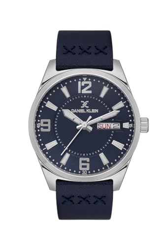 Image of Daniel Klein Leather Blue Dial Premium Men's Analogue Watch - DK.1.13668-3