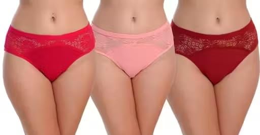 Women’s Ice Silk Hipster Panty Set No Show Invisible Lines Comfortable Pack of 3 Multi 1 3XL-image-11