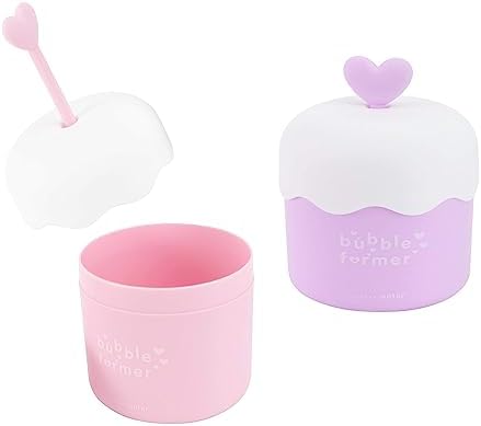 2 Pcs Facial Cleanser Plastic Foamer Cup , Face Cleanser Bubbler Travel Skin Care,Foam Maker Cup for Home Outdoor Foam Cleanser Maker.(Pink and purple）