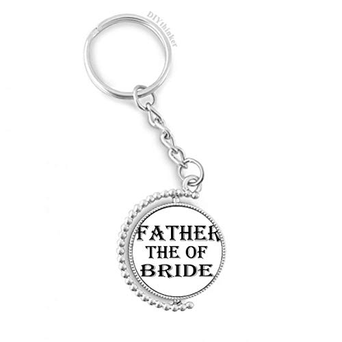 Porte-clés fête de la mariée père citation anneau rotatif multicolore 3x9cm