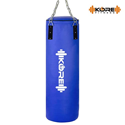 Image of KORE Phantom 2 Feet Filled Heavy Blue Punching Bag SRF Material Boxing MMA Sparring Punching Training Kickboxing Muay Thai with Rust Proof Stainless Steel Hanging Chain