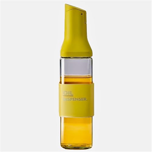 Oil Dispenser Bottle - 500ml Auto-Flip Olive Oil Dispenser with Precision Spout for Easy Pouring, Leakproof Design for Cooking Oils, Vinegar, and Soy Sauce - Easy to Clean & Multi-Use (yellow)