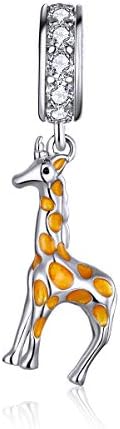 Animal Charm Color Crystal 925 Sterling Silver Charms Butterfly Charm for Pandora Bracelet Women Diy Necklace Pendant (Giraffe Charms)