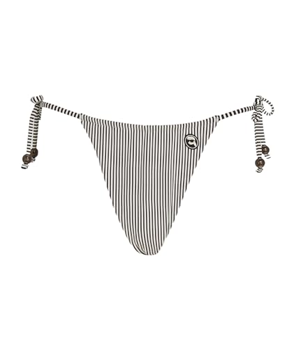 Karl Lagerfeld Tanga Ikon Stripe pour femme en coton stretch noir et blanc