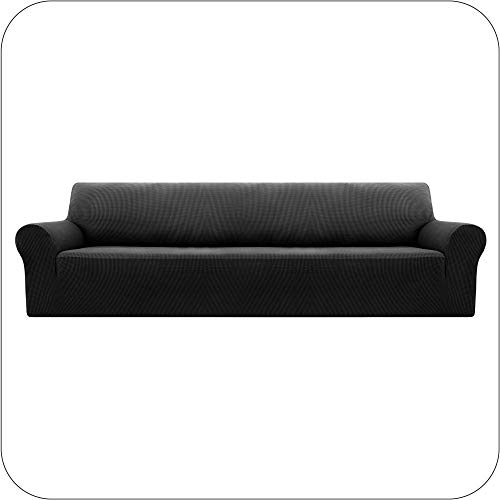UMI by Amazon Funda Elastica para Sofa Ajustable 4 Plazas Negro