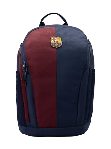 Image of The Souled Store FCB Legacy Backpack - Official FC Barcelona Red & Blue 24L Laptop & College Bag, Travel Daypack for Men & Women