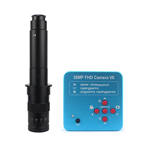 {pANZT[ 38MP 2K HDMI UBS Industry Video Microscope Camera +130X/180X/300X Monocular Lens 56 Light For PCM SMD Soldering(
