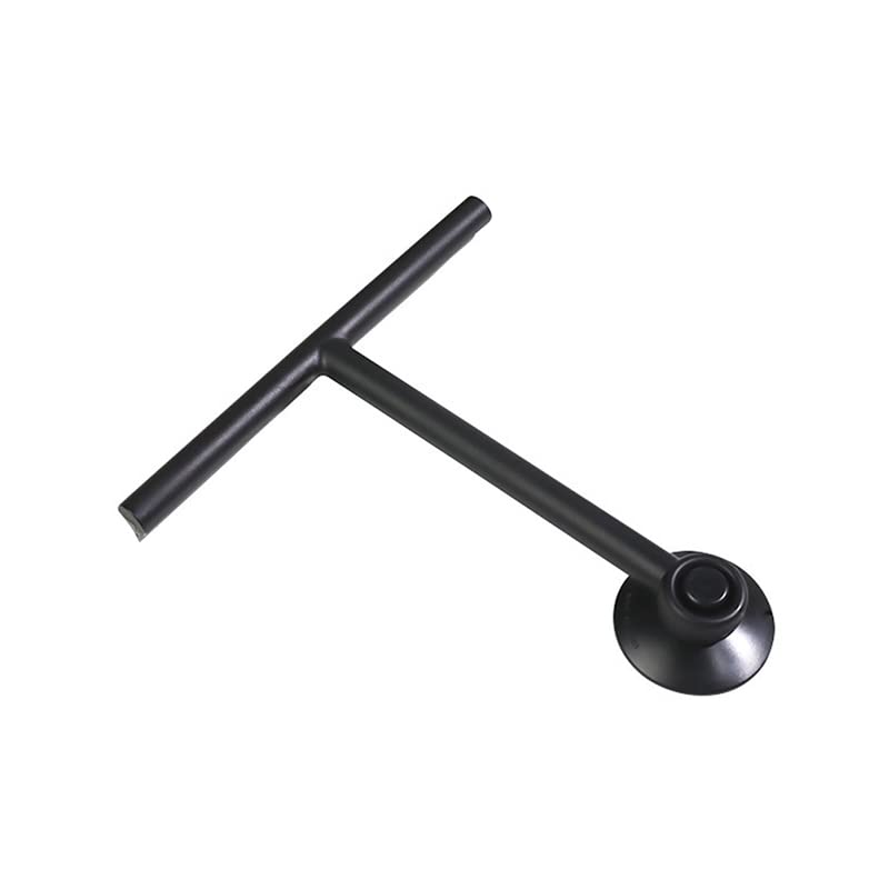 ZOKBOM Shower Squeegee,Black Silicone Shower Wiper with Hanging Suction Cup Hook, Door Squeegee for Bathroom, Kitchen, Mirror,Car, Window And Glass Cleaning(No Need to Install), 19.5 x 21.7 cm,QW001