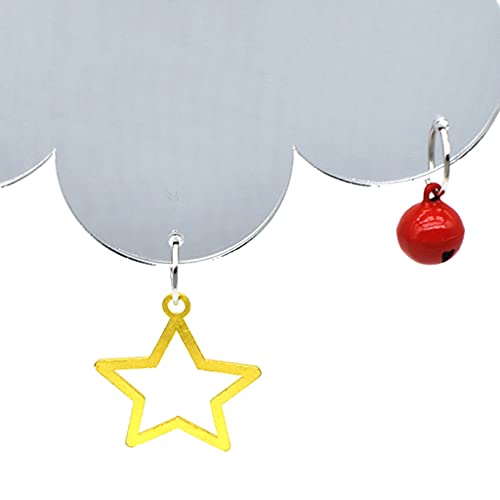 YO-HAPPY Chicken Toys for Hens with Mirrors Chicken Swing Mirror Toy with Bell Star for Chicks Roosters Large One Side Mirror - Image 3