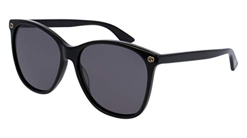 Gucci Womens UV Protection Classic Round Sunglasses Black 58mm
