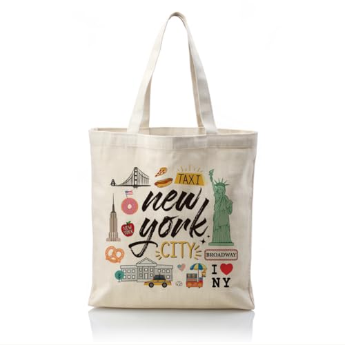 WDSXWH New York Canvas Tote Bag Canvas Handbag Aesthetic For Women Reusable Tote Bag Travel Souvenir Gifts Birthday Friendship Gifts For Women Leisure Vacation Work