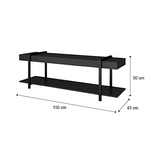 Rack para Tv Habitat Preto e Tubos Pretos Carraro