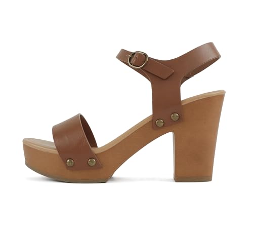Image of Soda CHIVAS ~ Women's Bold Buckles Studded Wedge Sandal