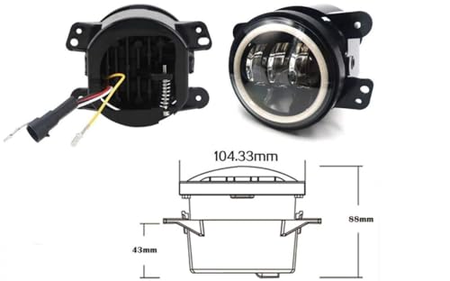 CLOUDSALE led White fog lamp 4 inch 60w 8000lm with Yellow drl ring turn indicator with 3 cree led lens only Compatible With Suzuki (2 pcs). - Image 3