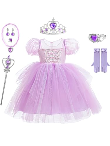 Vestido de Princesa para Niña 7 Años Color Púrpura miniatura 1
